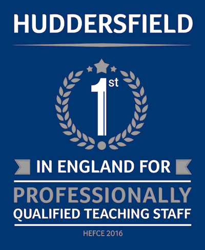 No 1 in England for teaching banner - Huddersfield is first in England for professionally qualified teaching staff
