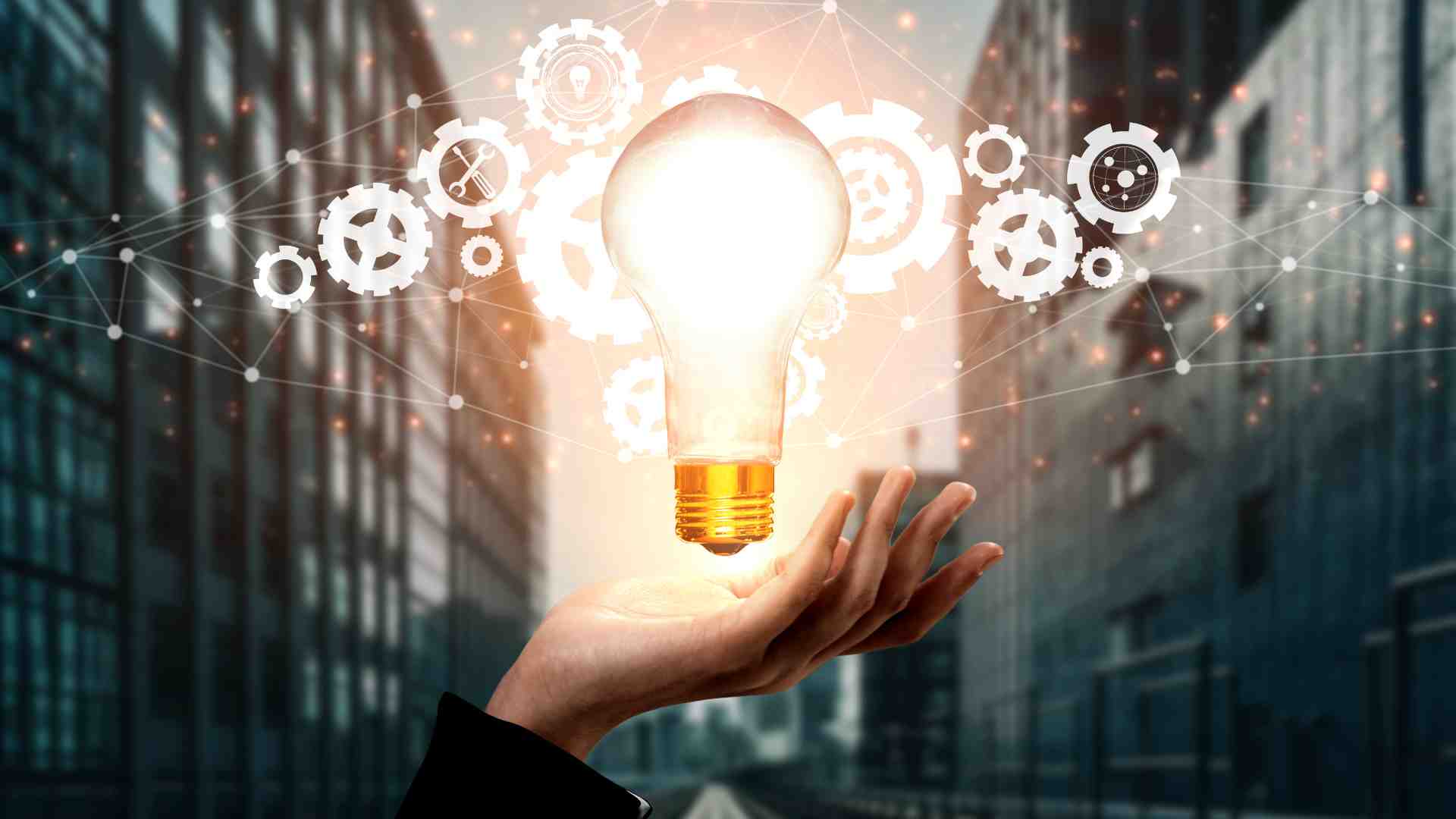 Light bulb in hand