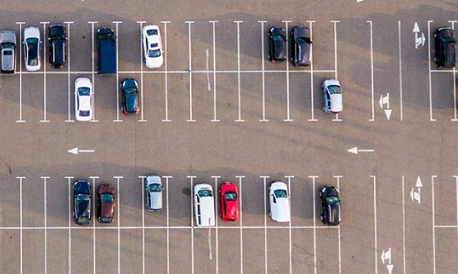 Cars parked in a car park