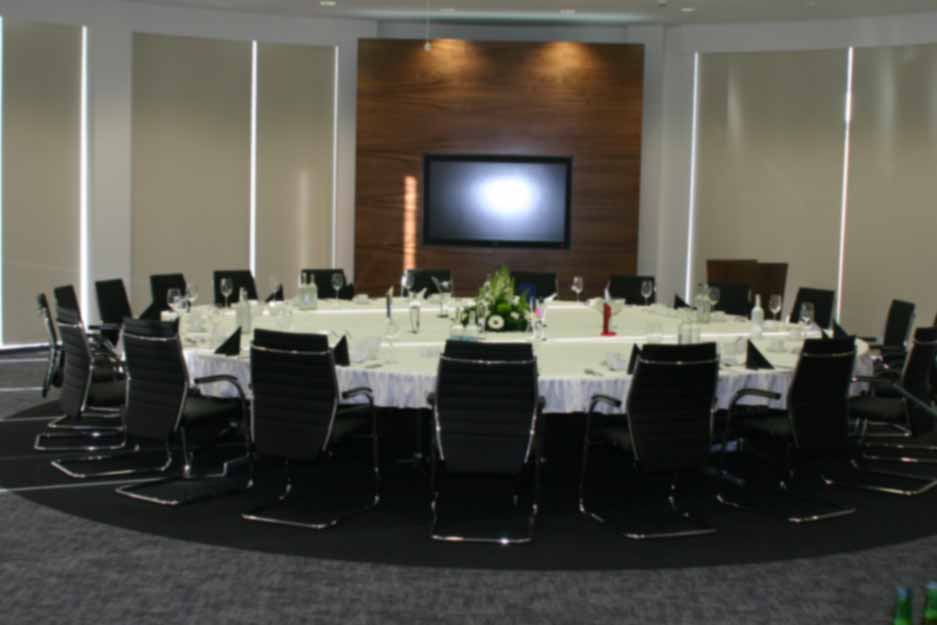 Large conference room table formal setting