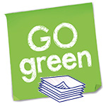 Go green logo of paper