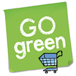 Go green logo - think before buying