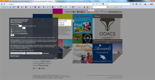 Screenshot of the SEOBook toolbar Xray tool