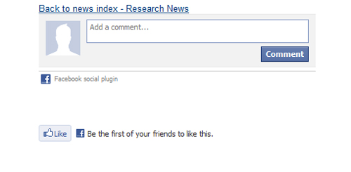 Screenshot of social media APIs - Facebook like and commenting functionality